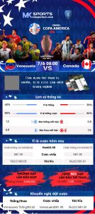 Tỷ Lệ Kèo nhà cái MK SPORTS: Venezuela vs Canada